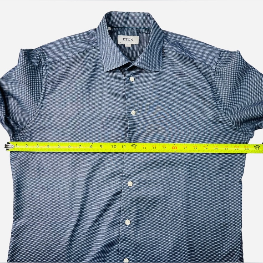 ETON Slim Fit Size XL Men’s Blue Oxford Cotton Shirt MSRP $185 - Picture 11 of 13